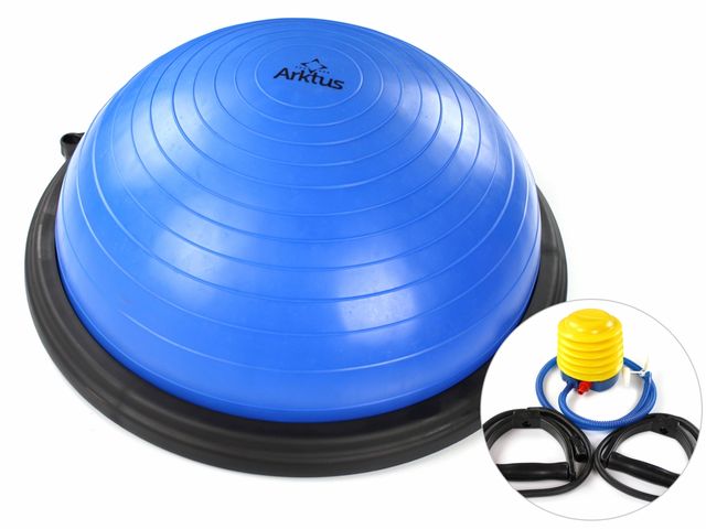 Meia Bola Bosu com Elásticos, Alças e Bomba Manual - Arktus Meia Bola Bosu com Elásticos, Alças e Bomba Manual - Arktus