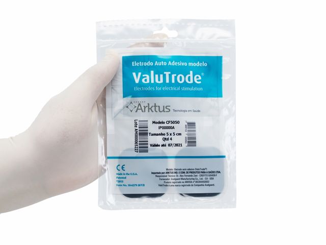 Eletrodo Autoadesivo Valutrode - 5x5cm - 4un - Arktus Eletrodo Autoadesivo Valutrode - 5x5cm - 4un - Arktus
