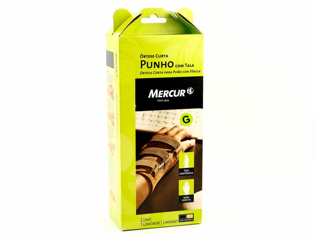 Órtese Curta para Punho com Tala - Direita - Mercur Órtese Curta para Punho com Tala - Direita - Mercur