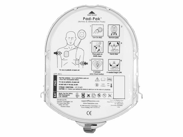 Cartucho PadPak (Eletrodos com Bateria) - HeartSine Cartucho PadPak (Eletrodos com Bateria) - HeartSine
