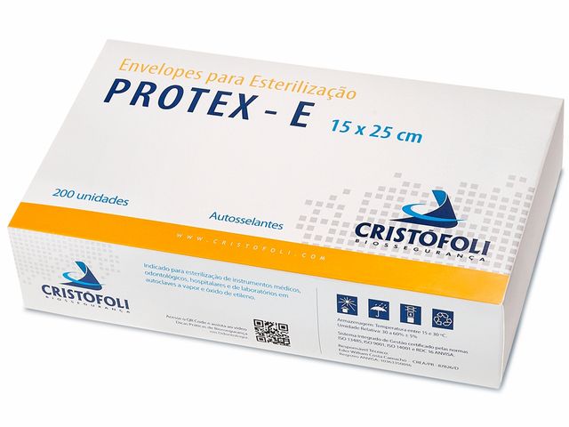Envelopes Para Esterilização em Autoclave Protex-E - 200 Unidades - Cristófoli Envelopes Para Esterilização em Autoclave Protex-E - 200 Unidades - Cristófoli