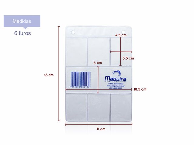 Cartão Plástico para Raio X com 6 Furos - Maquira Cartão Plástico para Raio X com 6 Furos - Maquira