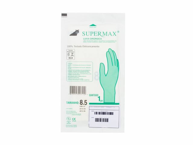 Luva Cirúrgica - Estéril - Látex - Com Pó - Par - Supermax Luva Cirúrgica - Estéril - Látex - Com Pó - Par - Supermax