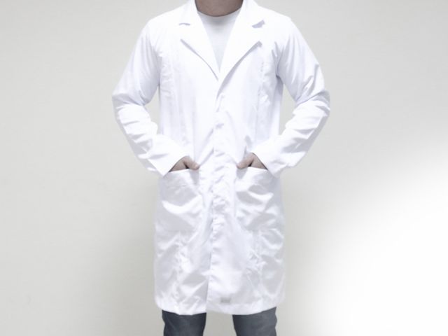 Jaleco Masculino Gola Blazer - Com Opções de Bordado - Manga Longa - Toque Branco
