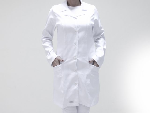 Jaleco Feminino Gola Sport - Com ou Sem Bordado - Manga Longa - Toque Branco Jaleco Feminino Gola Sport - Com ou Sem Bordado - Manga Longa - Toque Branco