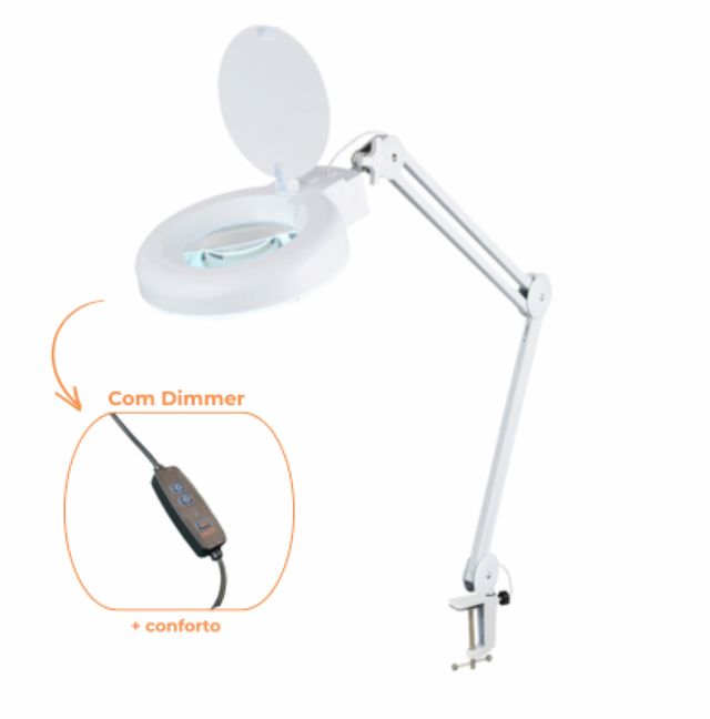 Lupa Articulada - LED 5D - com Apoio de Bancada - Arktus