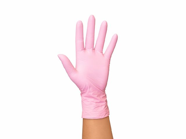 Luva Descartável - Nitrilo - Rosa - Sem Pó - 100un - Medix Brasil