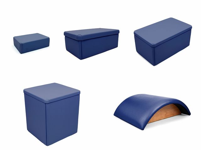 Kit Caixas + Meia Lua para Pilates - Azul Escuro - Arktus