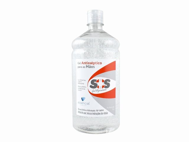 Álcool em Gel 70% - em Frasco de 1l - SOS Álcool em Gel 70% - em Frasco de 1l - SOS