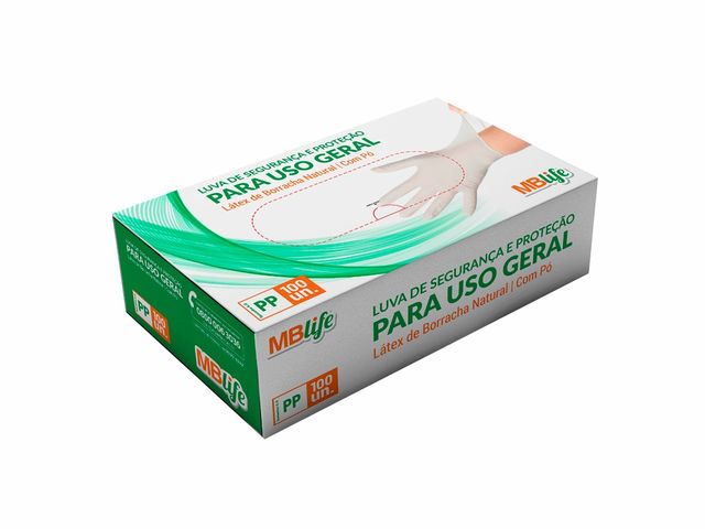 Luva Descartável - Látex - com Pó - 100un - Medix Brasil