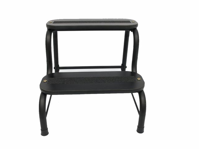 Escada Clinica Tubular Preta - 02 Degraus - Arktus Escada Clinica Tubular Preta - 02 Degraus - Arktus