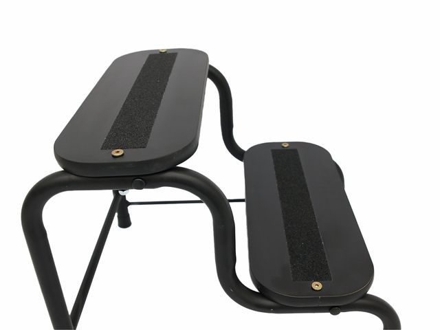 Escada Clinica Tubular Preta - 02 Degraus - Arktus Escada Clinica Tubular Preta - 02 Degraus - Arktus