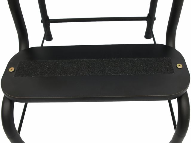 Escada Clinica Tubular Preta - 02 Degraus - Arktus Escada Clinica Tubular Preta - 02 Degraus - Arktus