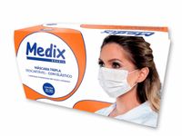 Imagem do produto Máscara Descartável Tripla - com Elástico - 50un - Medix