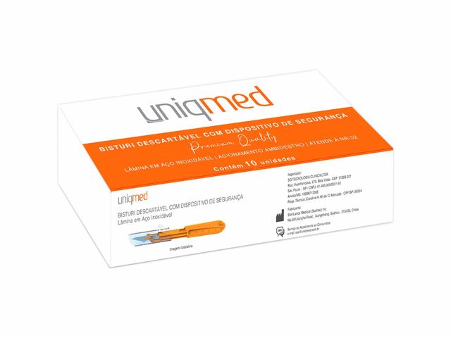 Bisturi Descartável com Dispositivo de Segurança - Nº 21 - 10un – Uniqmed Bisturi Descartável com Dispositivo de Segurança - Nº 21 - 10un – Uniqmed