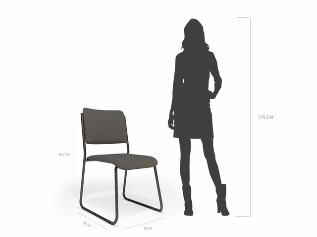 Cadeira Mundi com Encosto - Fixa - Arktus