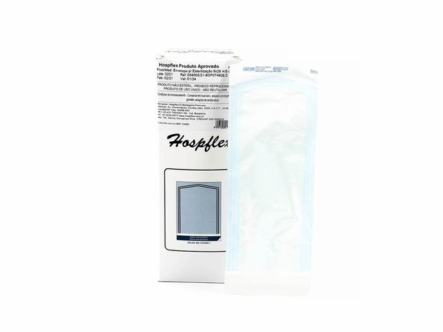 Envelope para esterilização 9X26cm - 200unid- Hospflex