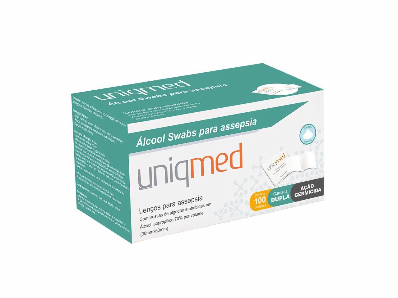 Unum scusami スクーザミ 100ミリ Arktus | Lenço para Assepsia Álcool Swabs - 100un - Uniqmed