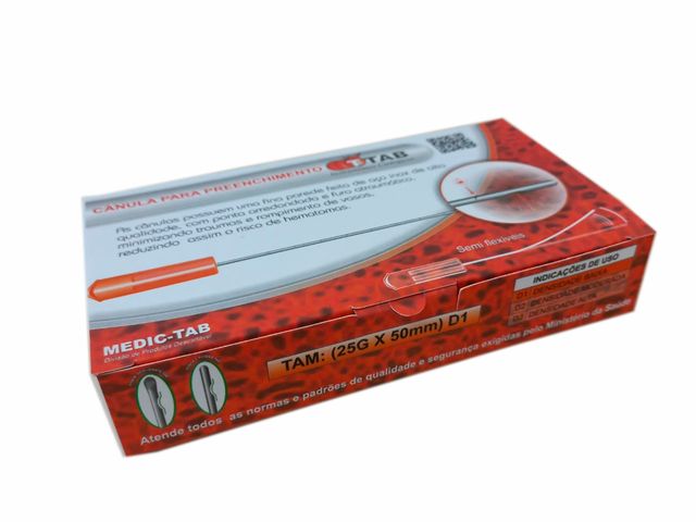 Microcânula para Preenchimento - 25G . 0,5x50mm - com Agulha Aux. 22G - TAB Instrumentos Microcânula para Preenchimento - 25G . 0,5x50mm - com Agulha Aux. 22G - TAB Instrumentos