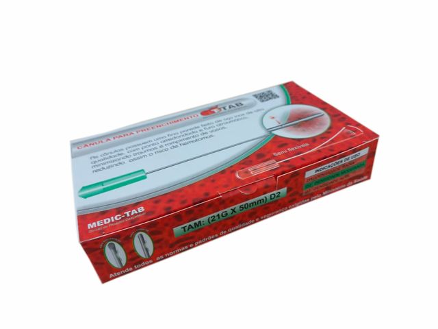 Microcânula para Preenchimento - 21G . 0,8x50mm - com Agulha Aux. 21G - TAB Instrumentos  - OUTLET* - Enquanto durarem os estoques