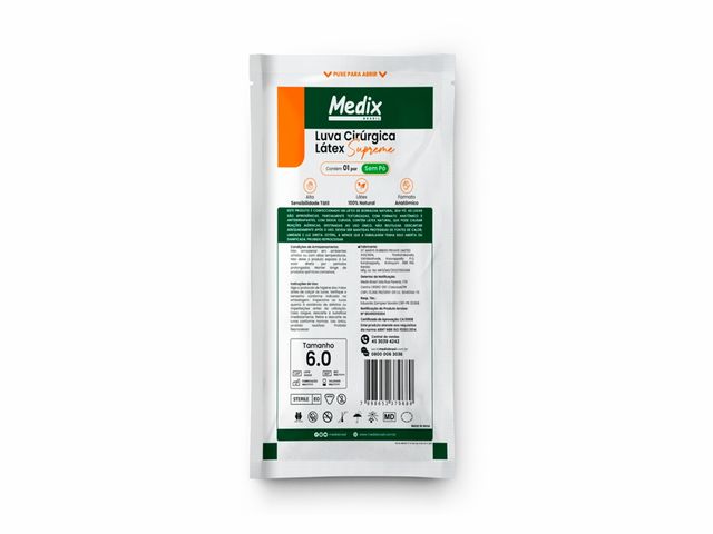 Luva Cirúrgica de Látex - 1 Par - Medix Brasil