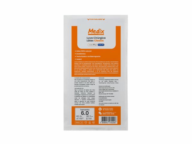 Luva Cirúrgica de Látex - Par - Com Pó - Medix Brasil Luva Cirúrgica de Látex - Par - Com Pó - Medix Brasil