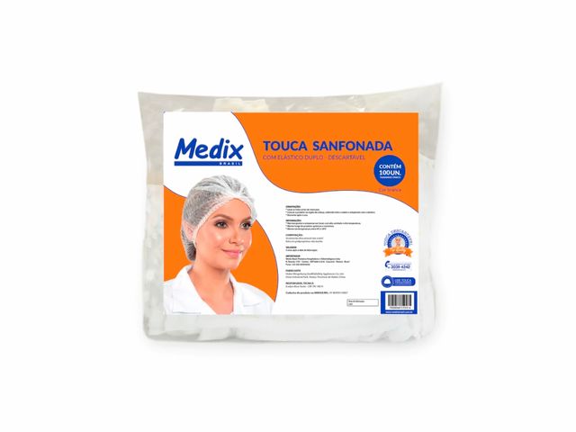 Touca Sanfonada Descartável - 100un - Medix Brasil