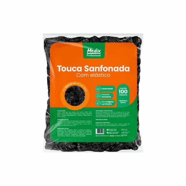 Touca Sanfonada Descartável – 100 Unidades – Medix Brasil Touca Sanfonada Descartável – 100 Unidades – Medix Brasil