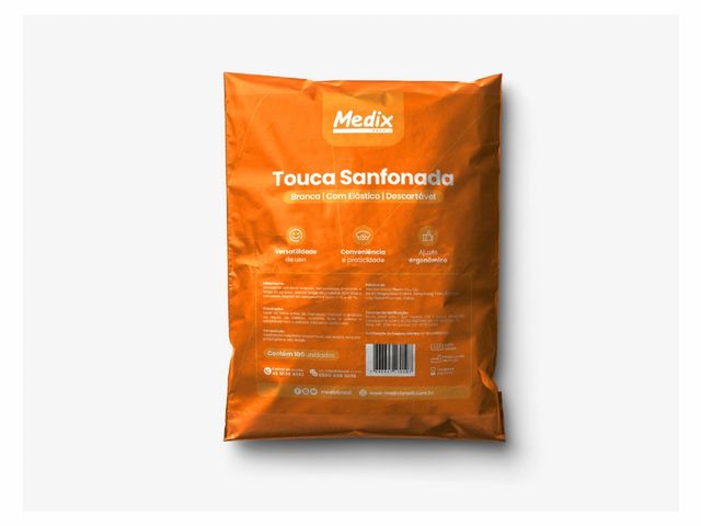 Touca Sanfonada Descartável – 100 Unidades – Medix Brasil