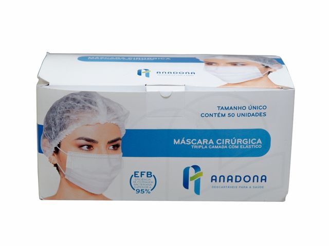 Mascara Cirúrgica Descartável - 50 Unidades - Anadona Mascara Cirúrgica Descartável - 50 Unidades - Anadona