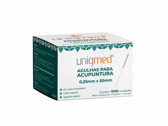 Agulha para Acupuntura - 0,25x50mm - 1000un - Uniqmed Agulha para Acupuntura - 0,25x50mm - 1000un - Uniqmed