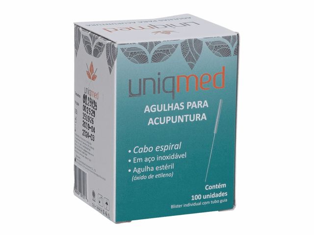 Agulhas para Acupuntura - 0,18x8mm - 100un - Uniqmed Agulhas para Acupuntura - 0,18x8mm - 100un - Uniqmed