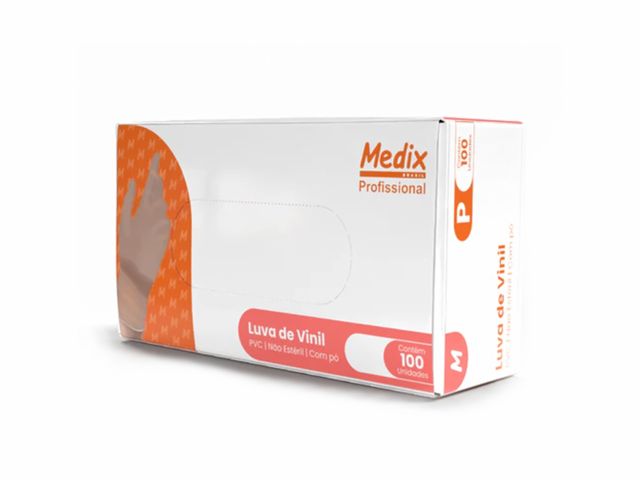 Luva Descartável – Vinil – Com Pó – 100 Unidades – Medix Luva Descartável – Vinil – Com Pó – 100 Unidades – Medix