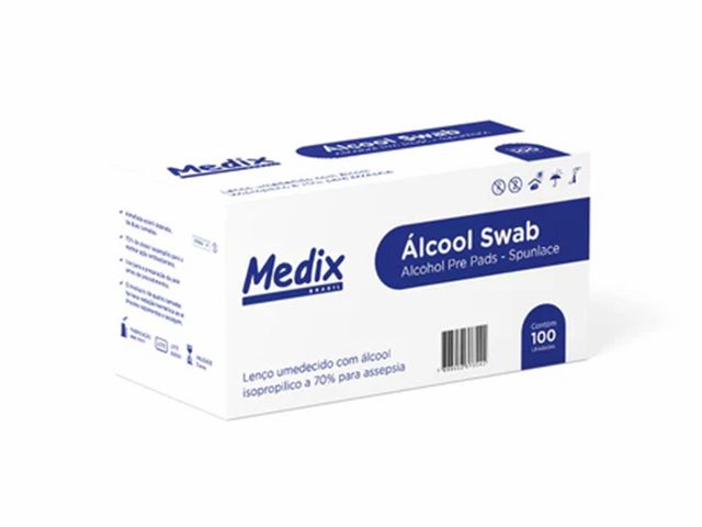 Álcool Swab – Lenço Umedecido com Álcool 70% Isopropílico – 100 Unidades – Medix Brasil Álcool Swab – Lenço Umedecido com Álcool 70% Isopropílico – 100 Unidades – Medix Brasil