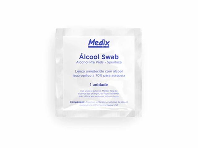 Álcool Swab – Lenço Umedecido com Álcool 70% Isopropílico – 100 Unidades – Medix Brasil Álcool Swab – Lenço Umedecido com Álcool 70% Isopropílico – 100 Unidades – Medix Brasil