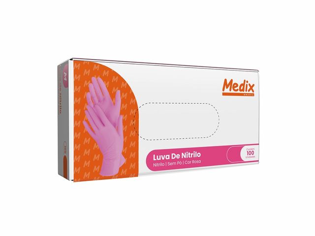 Luva Descartável – Nitrilo – Rosa – Sem Pó – 100 Unidades – Medix Brasil Luva Descartável – Nitrilo – Rosa – Sem Pó – 100 Unidades – Medix Brasil