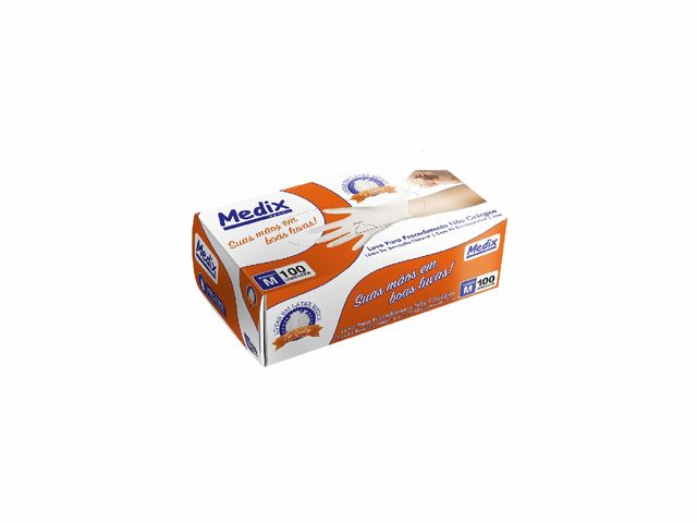 Luva Descartável de Procedimento – Látex – Com Pó – 100 Unidades – Medix Brasil