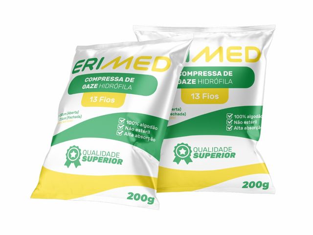 Compressa de Gaze Hidrófila – 13 Fios – EriMed Compressa de Gaze Hidrófila – 13 Fios – EriMed