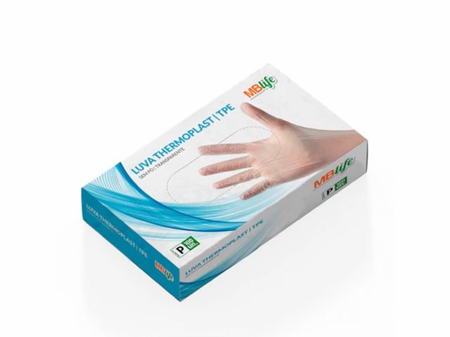 Luva Descartável Thermoplast – Sem Pó – 100 Unidades – MB Life Luva Descartável Thermoplast – Sem Pó – 100 Unidades – MB Life