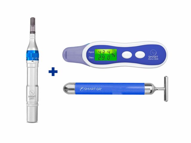 Kit Smart GR ─ Smart Derma Pen + Smart Analyzer + Smart Vibra Azul Kit Smart GR ─ Smart Derma Pen + Smart Analyzer + Smart Vibra Azul