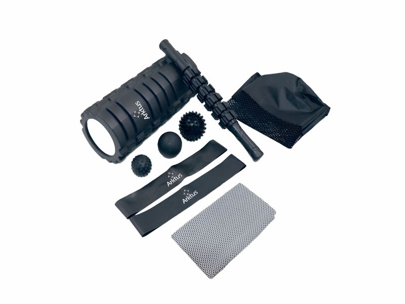 Kit Run Recovery Treino Completo 9 EM 1 - Band Elástica, Rolo Liberação, Bola Massagem, Acessórios - Arktus