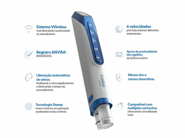 Smart Pen 2 - Caneta de Microagulhamento Elétrico de Infusão - Smart GR