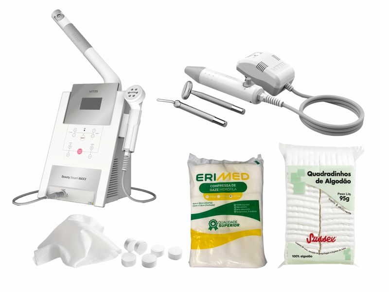 Kit Estética Facial Iniciante - com Vapor de Ozônio e Alta Frequência - HTM