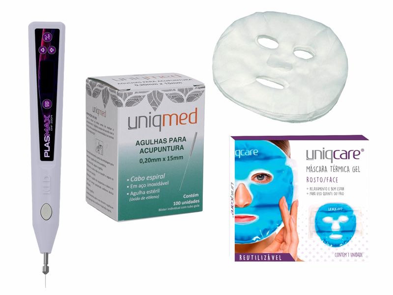 Plasmax KLD + Máscara Descartável + Máscara Térmica Gel + Agulhas De Acupuntura - Uniqmed