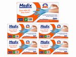 Kit 5 Caixas Luva de Nítrilo Azul -  Para Procedimento Não Cirúrgico - com 100un cada - Tamanho P - Sem Pó - Medix 