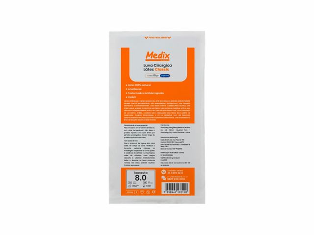 Kit 5 Pares De Luva Cirúrgica De Látex 1 Par 8,0 - Medix Brasil Kit 5 Pares De Luva Cirúrgica De Látex 1 Par 8,0 - Medix Brasil